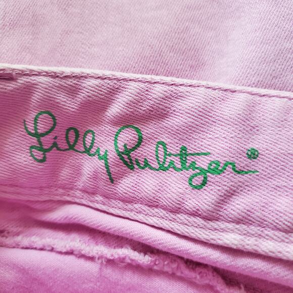 Lilly Pulitzer Pink Worth Skinny Mini Zip Jeans 2 - Picture 8 of 10